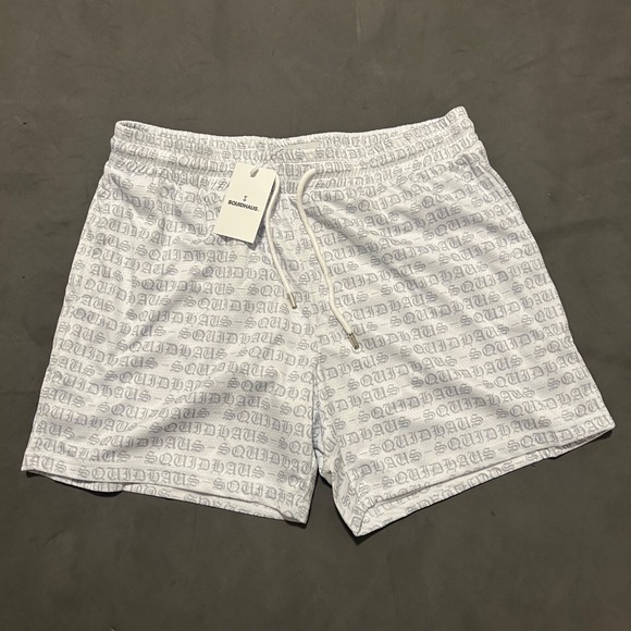 Other - Squidhaus Shorts AOP White Gray Mens‎ Size 2XL Workout Pull On Mesh